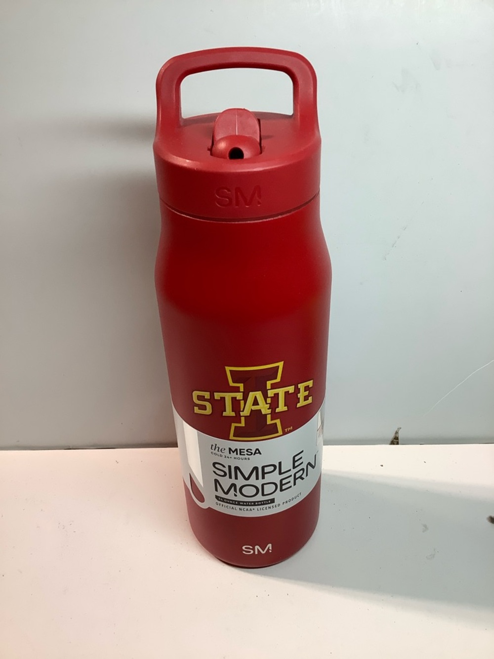 NCAA Iowa State Cyclones Simple Modern Mesa Stainless Water Bottle - 34oz